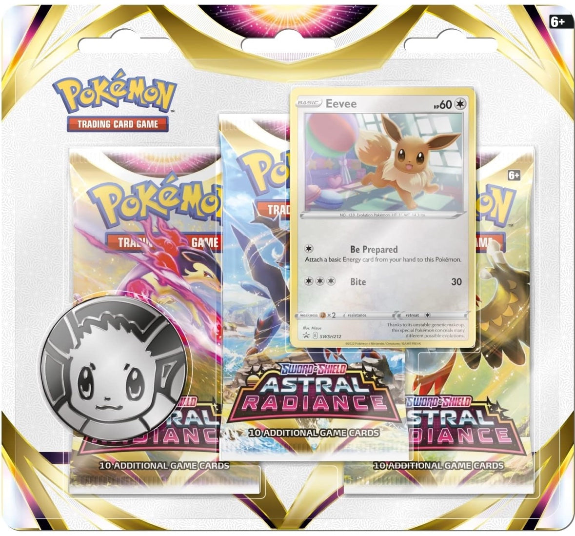 Pokemon TCG: Sword &amp; Shield—Astral Radiance Three-Booster Blister