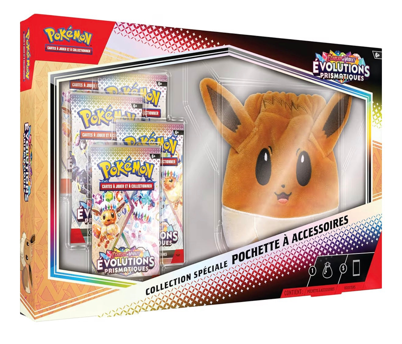Pokémon: Special Collection Accessory Pouch Scarlet and Purple – Prismatic Evolution of the Pokémon TCG (5 Booster Packs and 1 Accessory Pouch)