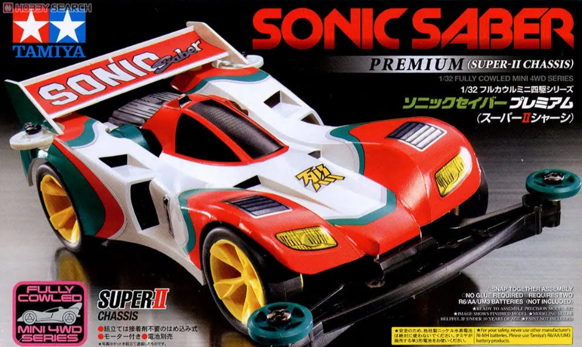 Tamiya Full Cowl Mini 4WD Series No.32 Sonic Saber Premium Super II Chassis 19432