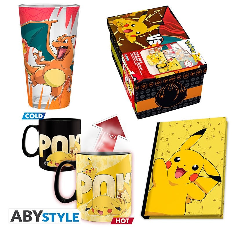 Pokémon Premium Large Glass + Mug Hc + Notebook pikachu