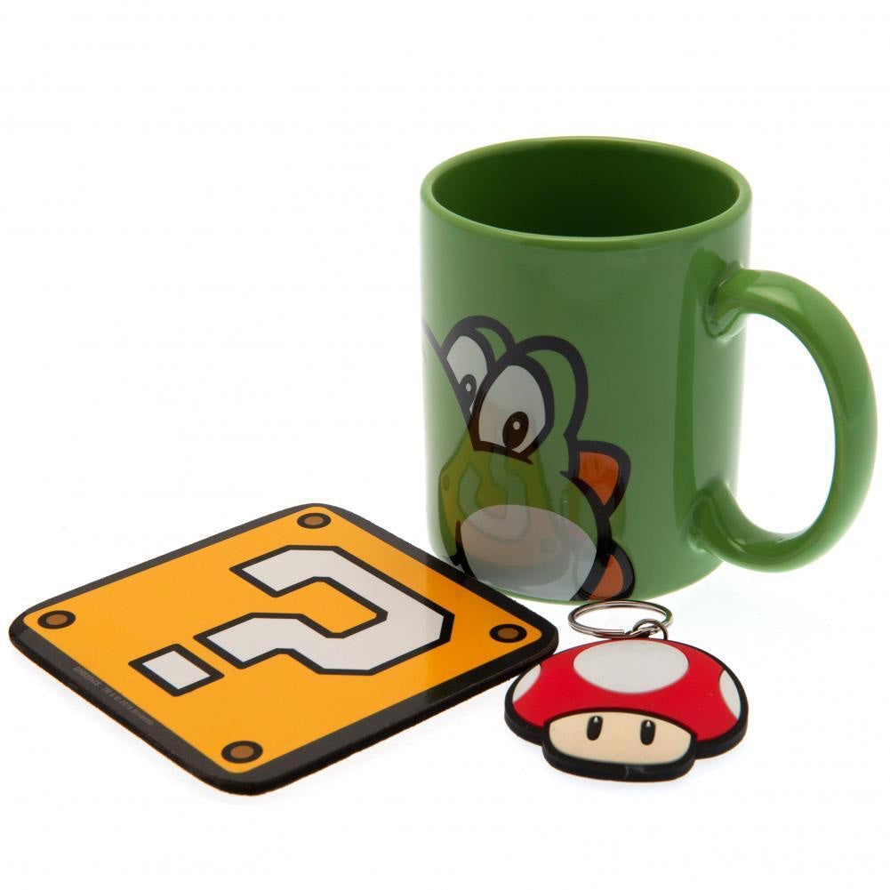 Super Mario (Yoshi) Mug Coaster Keychain Gift Set