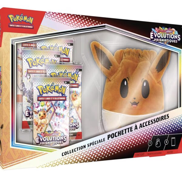 Pokémon: Special Collection Accessory Pouch Scarlet and Purple – Prismatic Evolution of the Pokémon TCG (5 Booster Packs and 1 Accessory Pouch)